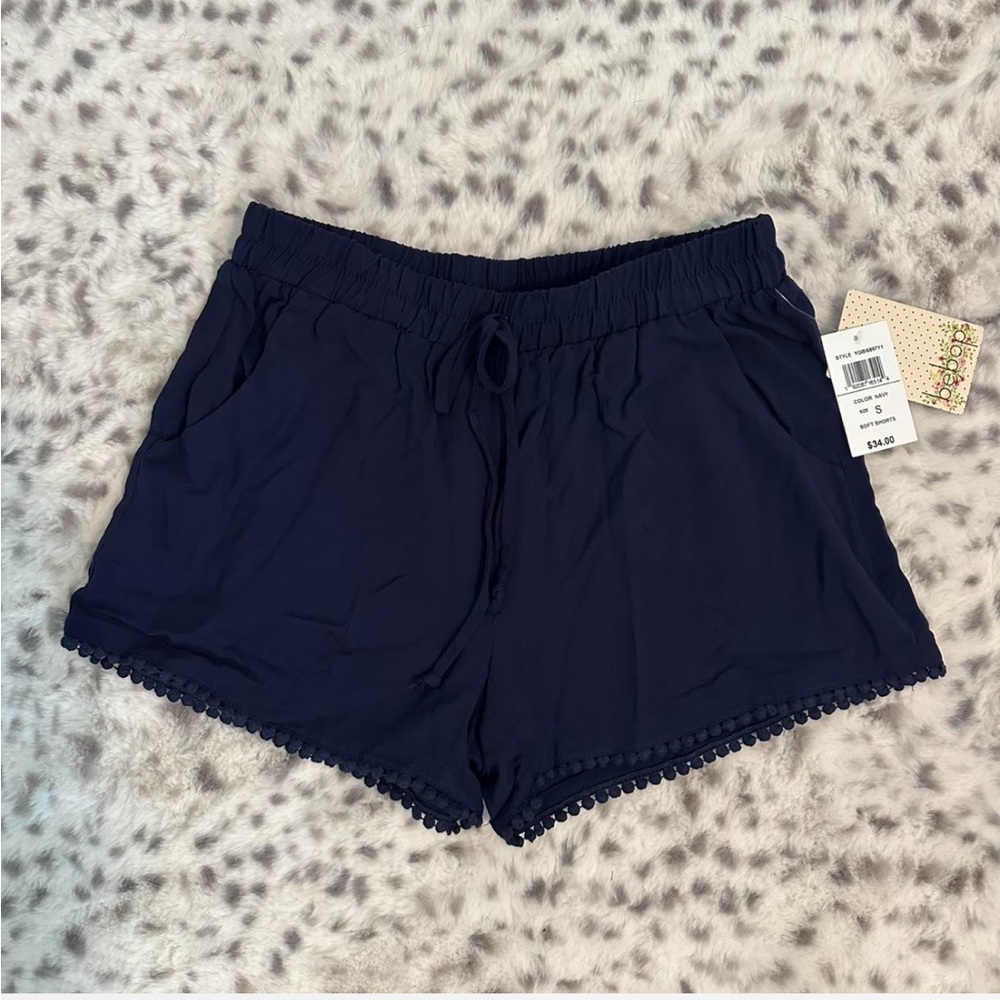 Navy High Waisted Women's Shorts